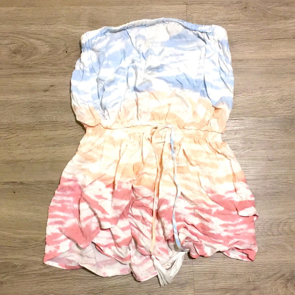 Colorful strapless romper from ocean drive!